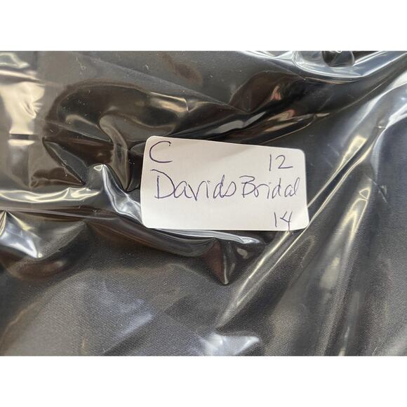 Davids Bridal Dress Women 14 Black Satin One Shoulder Bow Ruched Party LBD 84333 - Picture 13 of 13